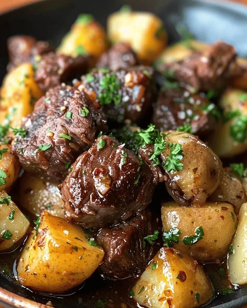 Garlic Butter Beef Bites: Easy Dinner with Crispy Potatoes