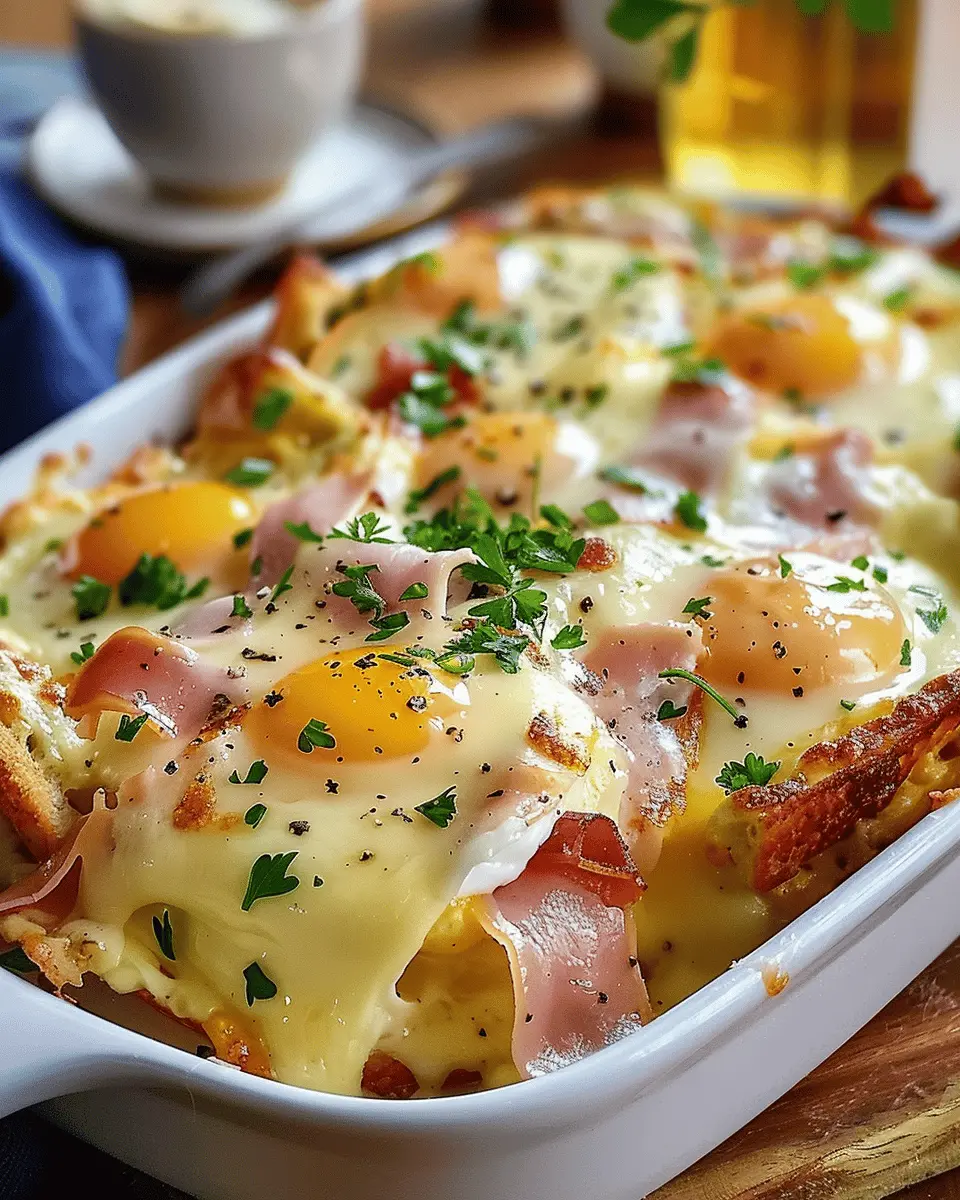 Eggs Benedict Casserole: Indulgent Turkey Bacon & Chicken Ham Delight