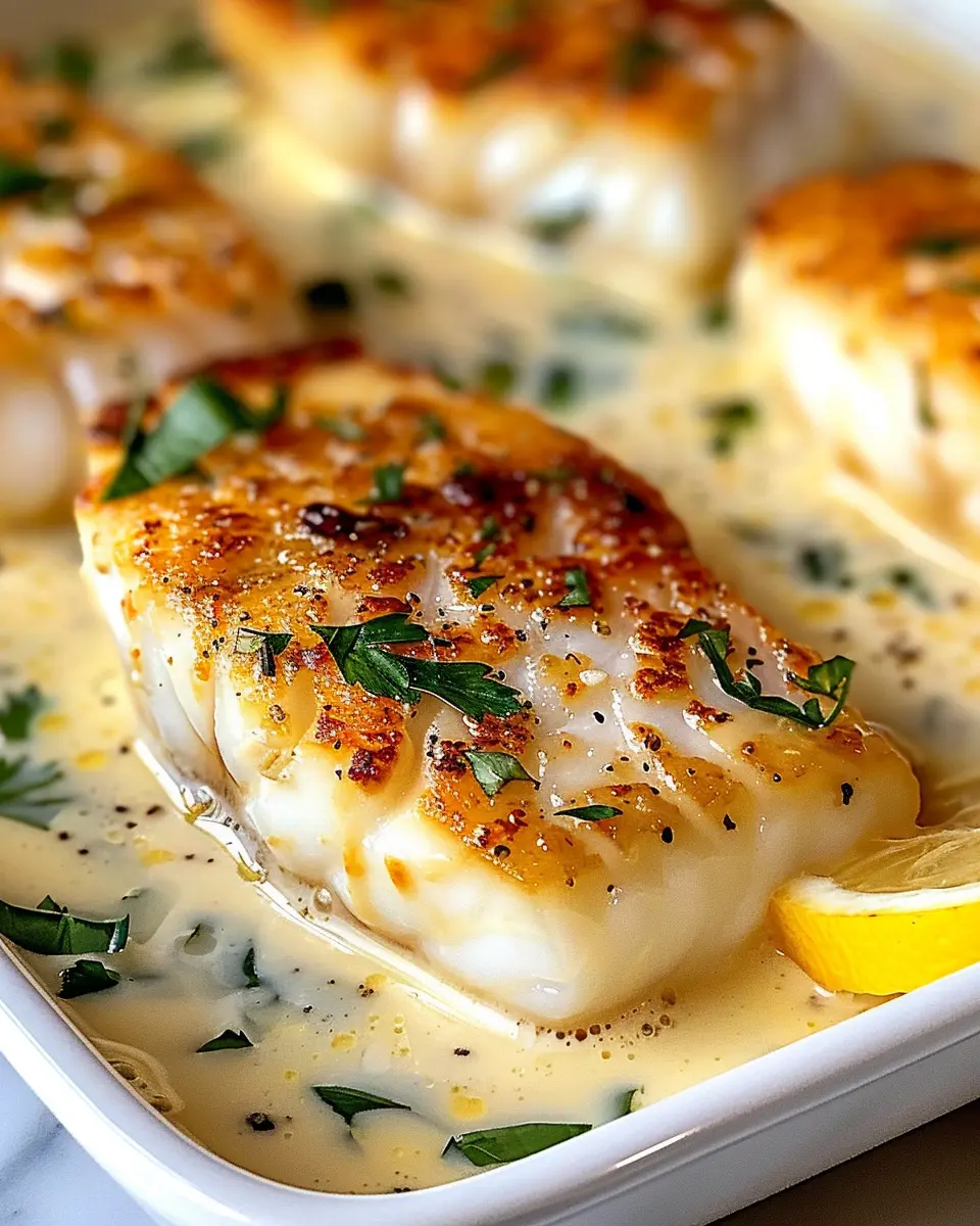 Baked Cod in Coconut Lemon Cream Sauce: A Quick and Flavorful Weeknight Dinner