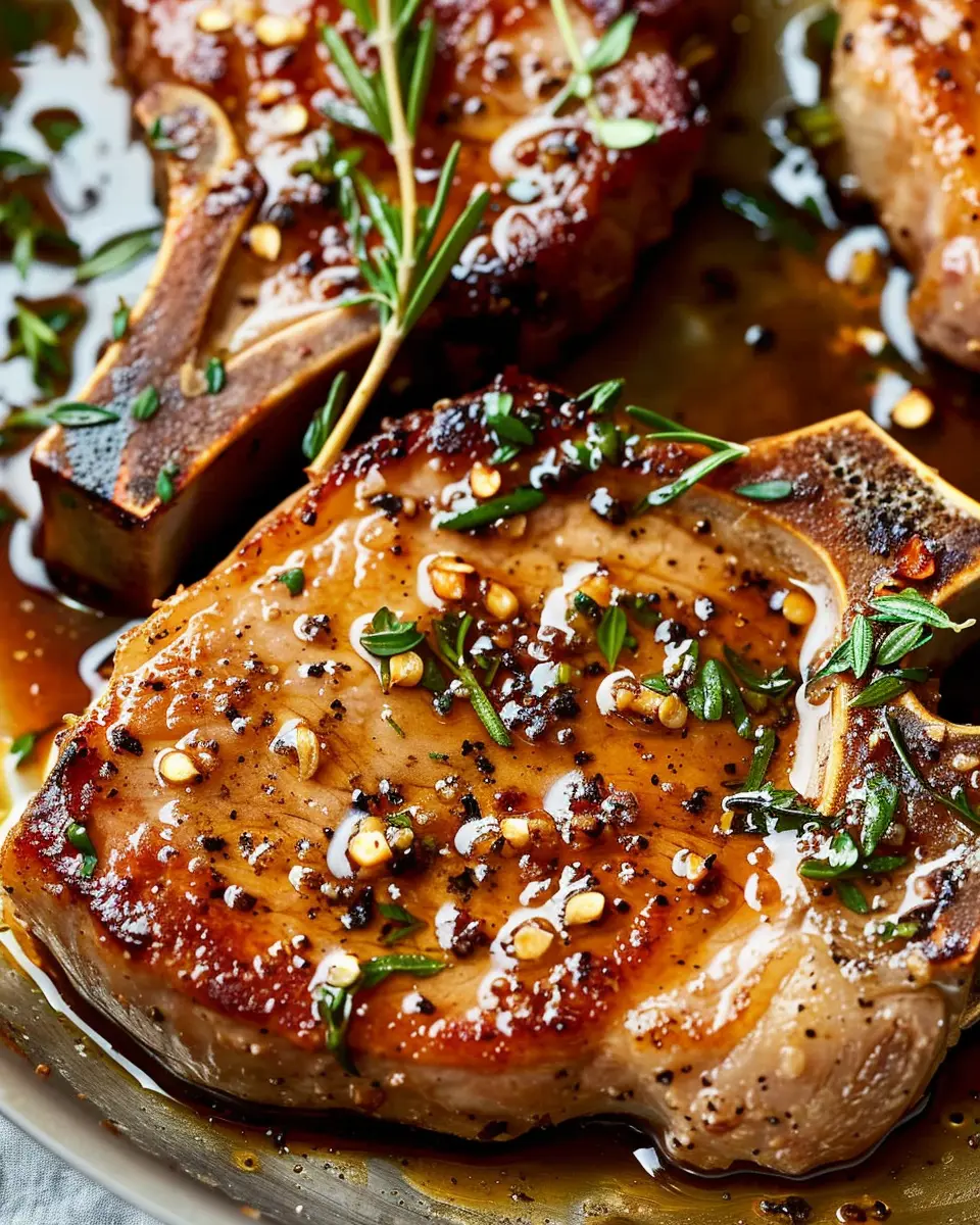 Garlic Butter Pan Seared Pork Chops