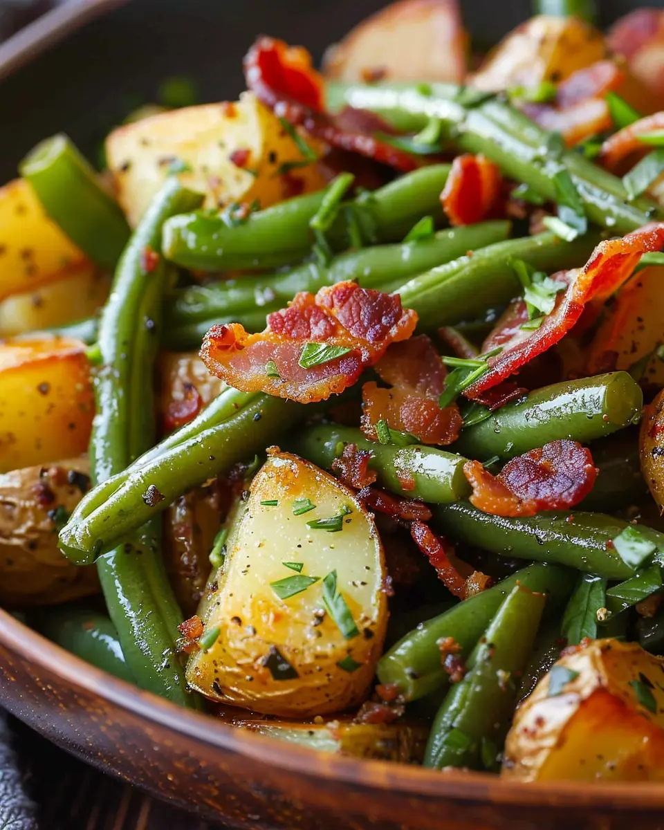 Country Ranch Green Beans and Potatoes with Turkey Bacon Delight