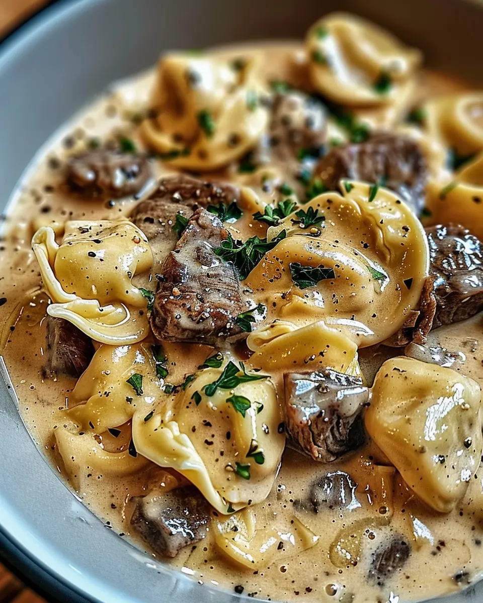 Cracked Garlic Steak Tortellini in Creamhouse Sauce Bliss Recipe