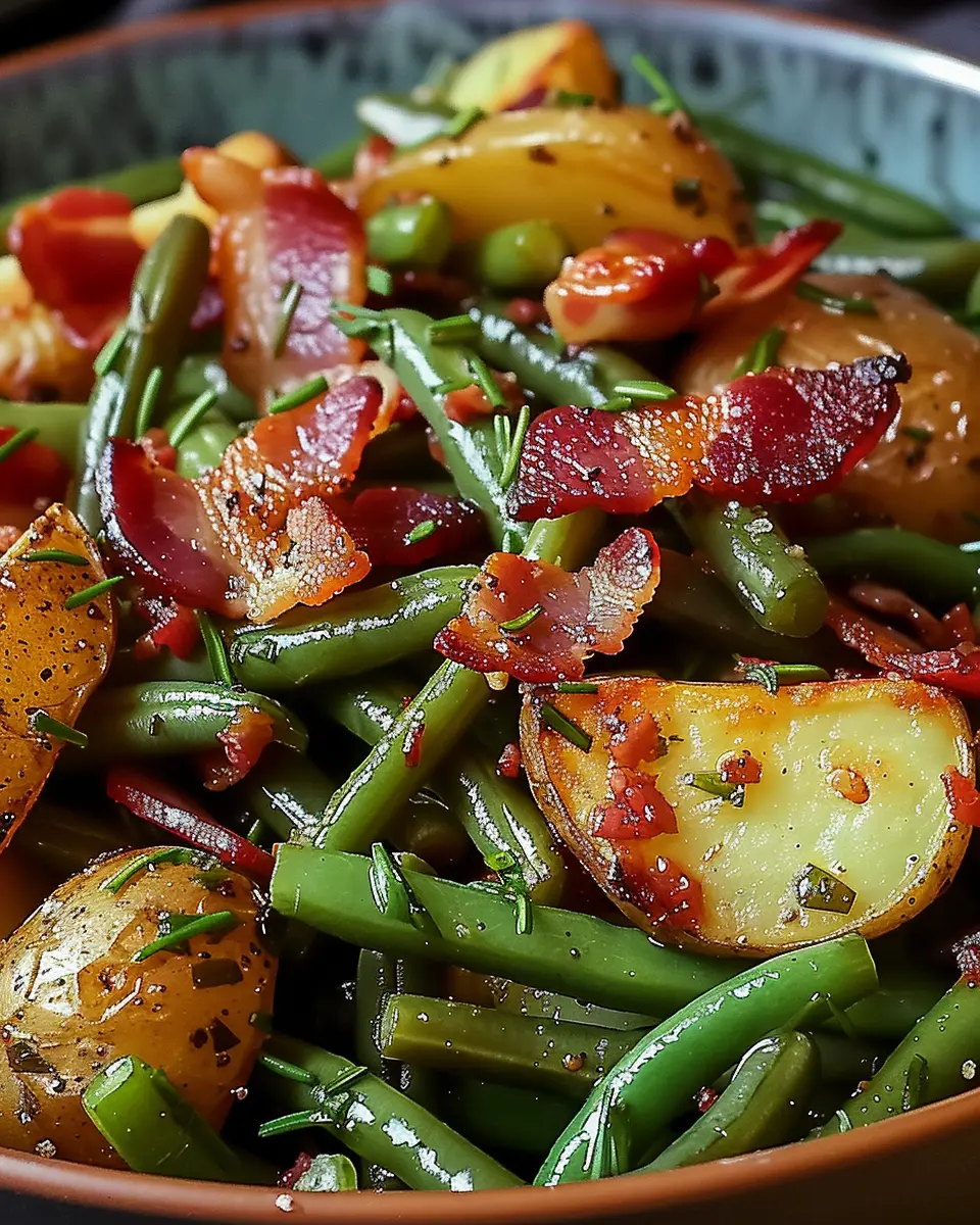 Country Ranch Green Beans and Potatoes with Turkey Bacon Delight
