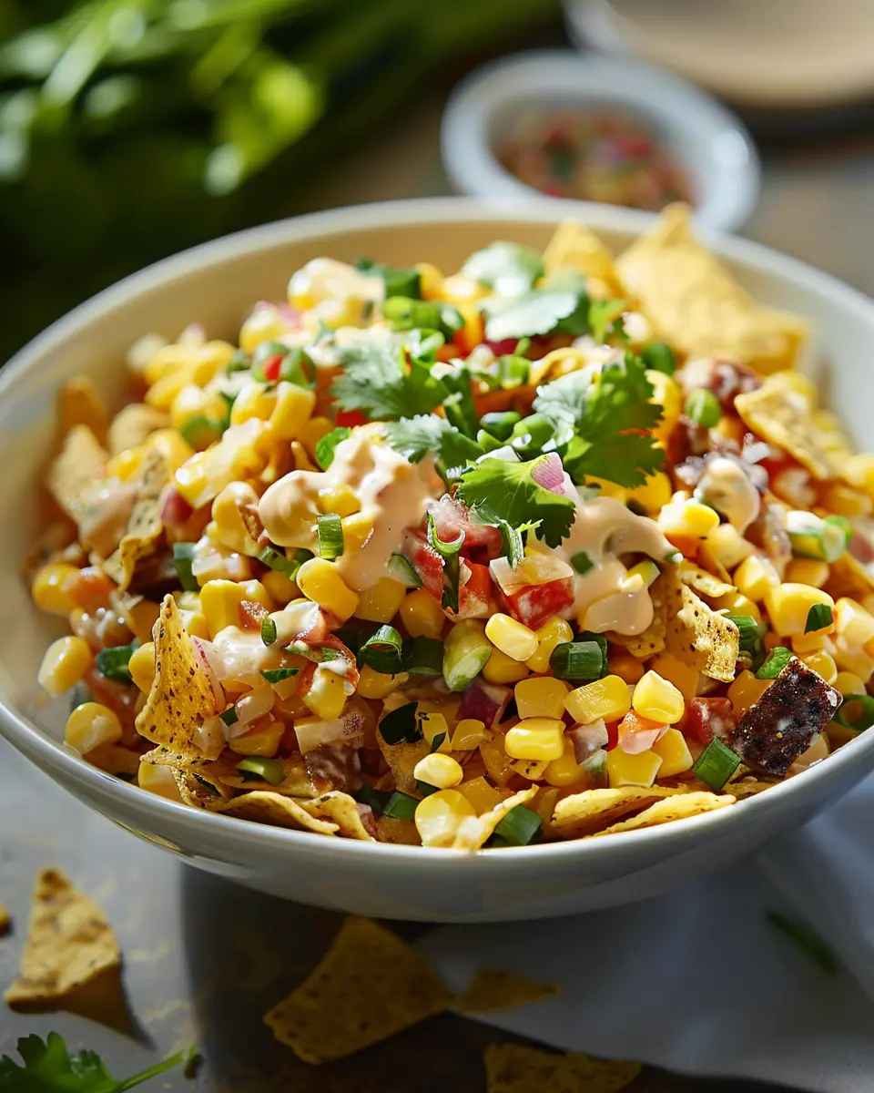Creamy Frito Corn Salad with Turkey Bacon: A Delightful Twist