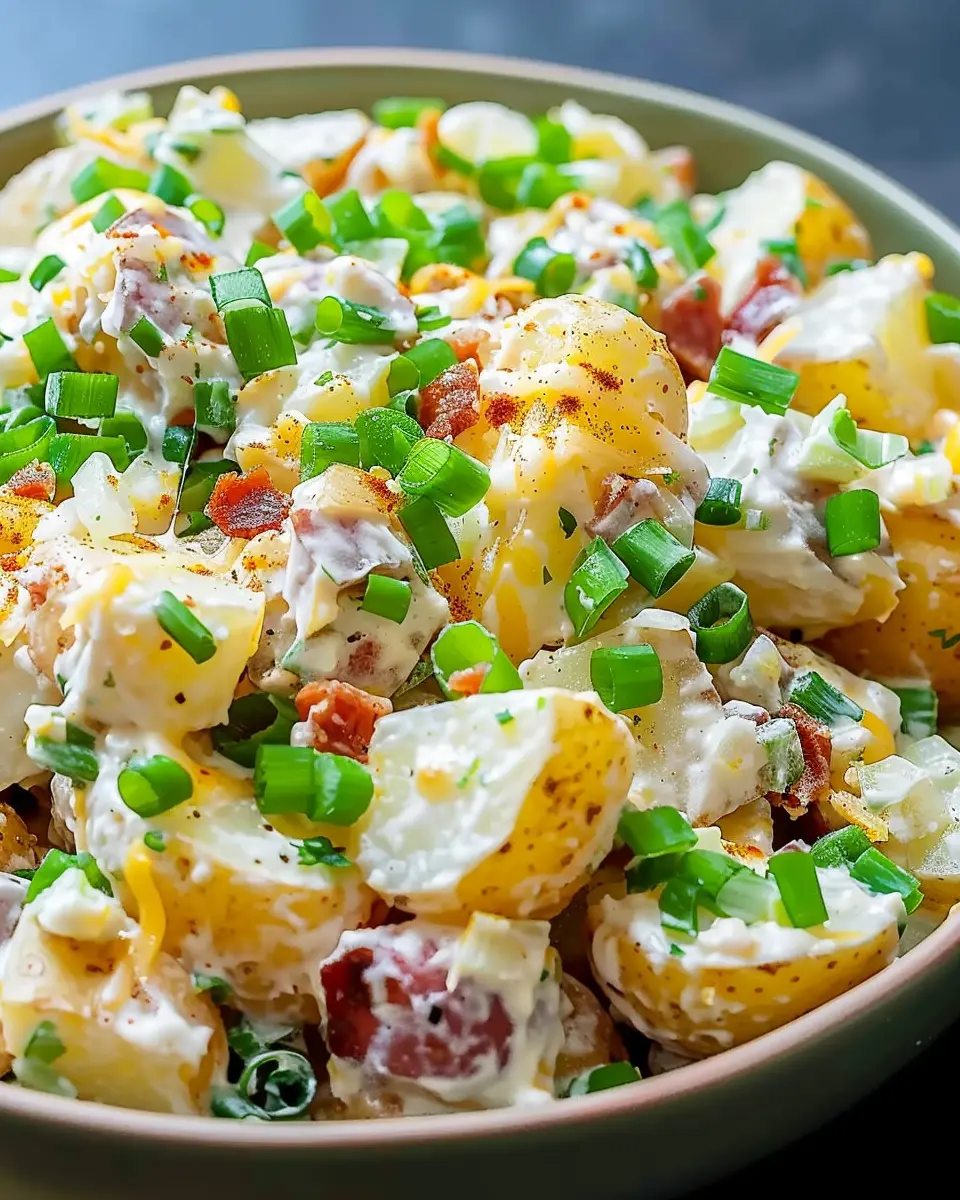 Loaded Potato Salad – Easy Baked Side Dish with Turkey Bacon and Chicken Ham