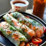 Vietnamese Baked Salmon Spring Rolls